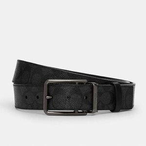 Coach Black Monogram Canvas Coated Belt Cut To Size 44inches